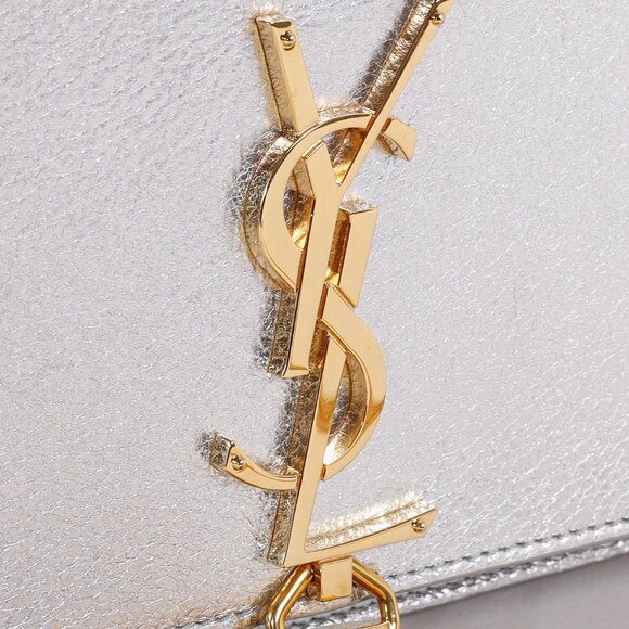 Saint Laurent Silver Leather Kate Tassel Crossbody Bag - Picture 8 of 13